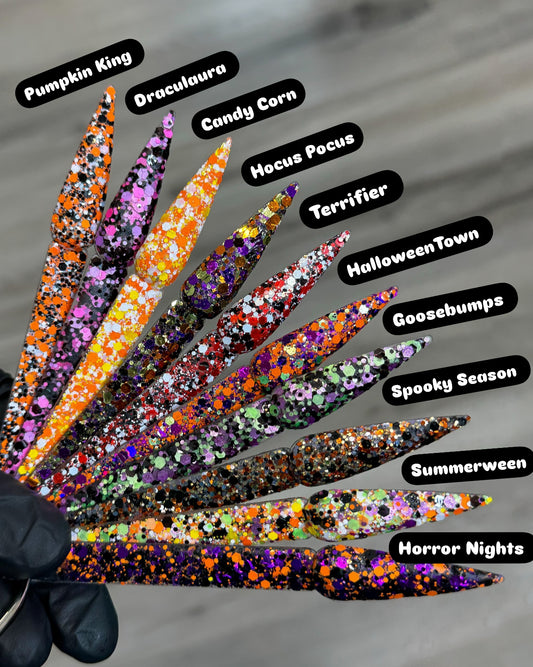 FULL COLLECTION- Halloween Glitter Acrylics
